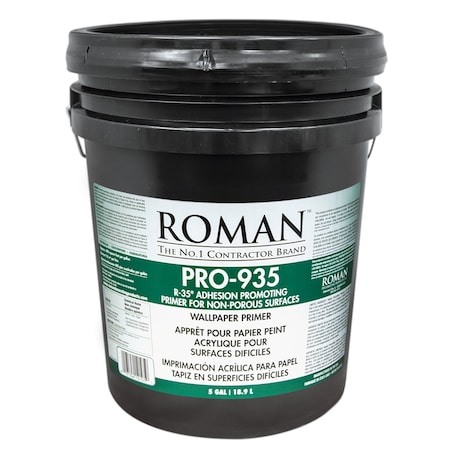 Roman Decorating Roman PRO-935 R-35 Clear Flat Water-Based Acrylic Wallcovering Primer 5 gal 12105
